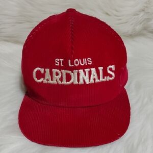 St. Louis Cardinals Corduroy Red/White Embroidered Snap Back Cap (#01)